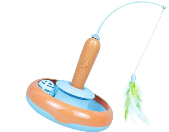 لعبة ريش القطط الدوارة مع قاعدة مستقرة