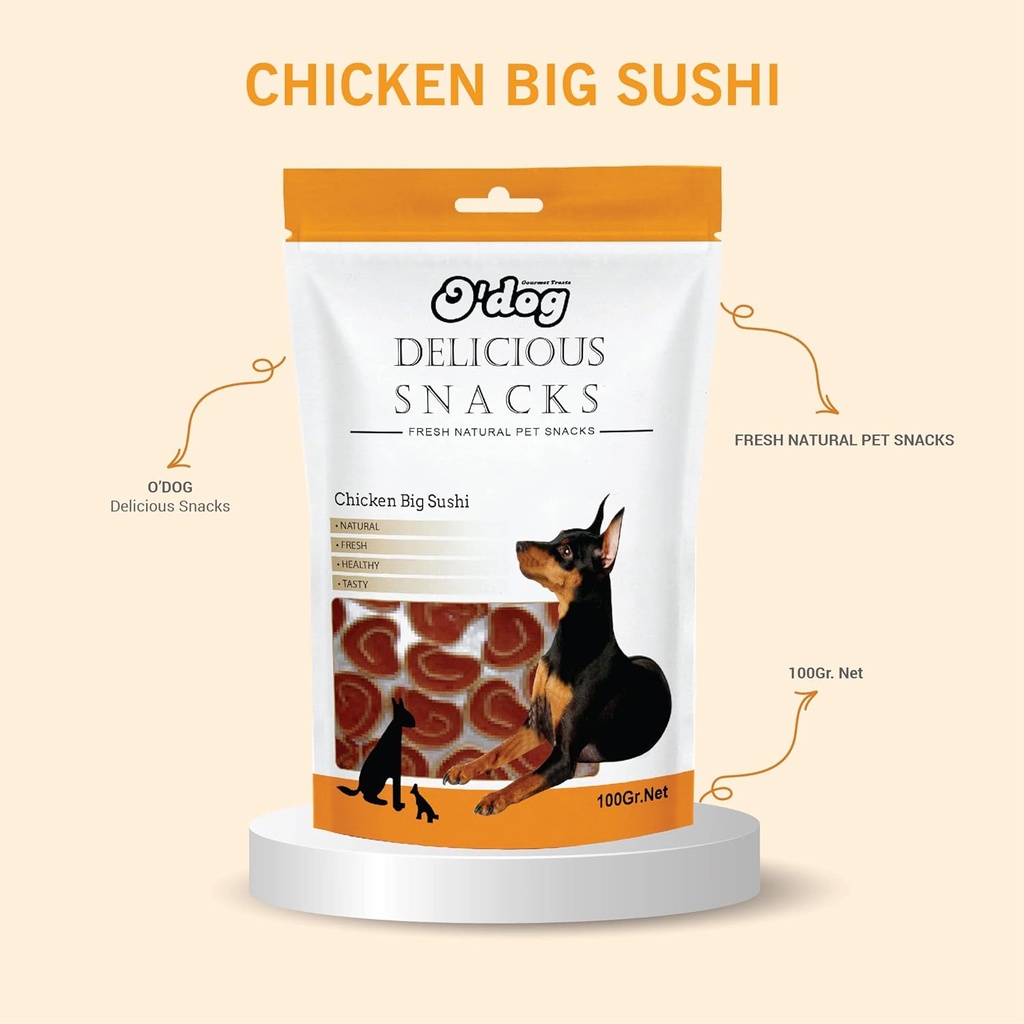 Odog Dog Treat 100g - chicken sushi