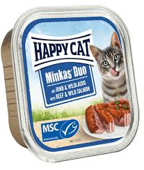 Happy Cat Cat Wet Food Duo Beef & Wild Salmon 100g