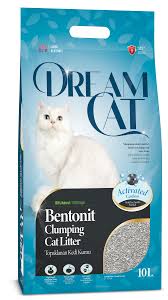  رمل القطط الطبيعي الأبيض من بنتونايت دريم كات برائحة الكربون النشط 10لتر