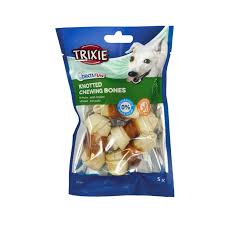 Trixie Dog Treat Denta Fun Five Knotted Chewing Bones With Chicken 120g