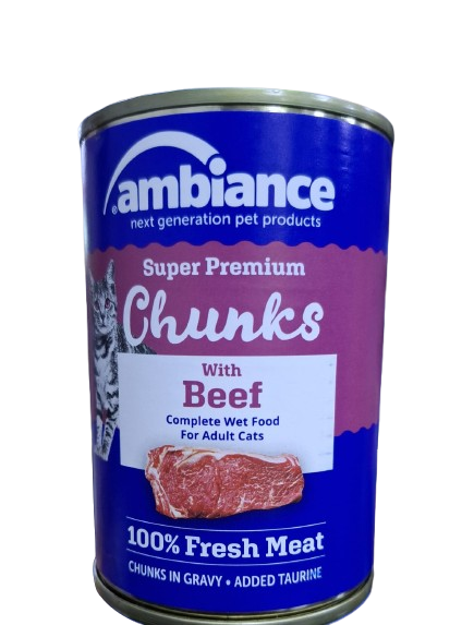 Ambiance Chunks with Beef in Gravy for Adult Cat 