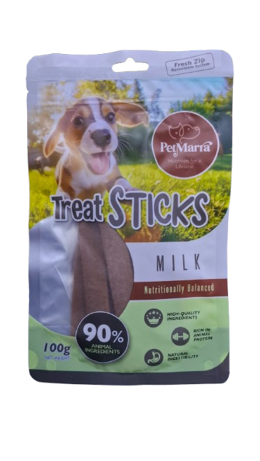 Petmarra Dog Treats: Milk Dipped Beef Strips 