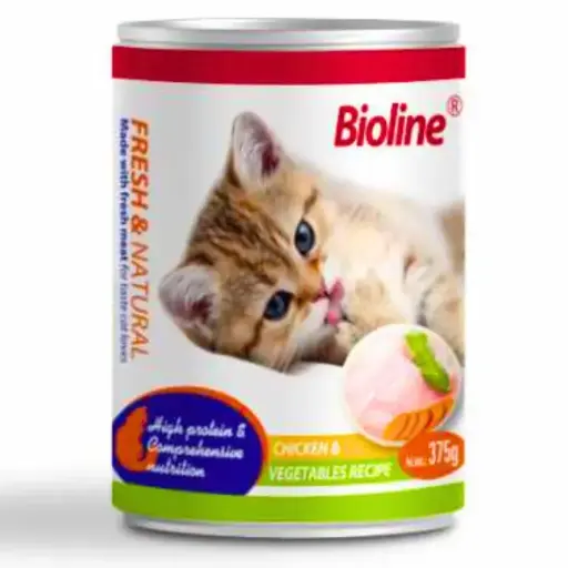BioLine Cat Wet Food Chicken & Vegetables 375g