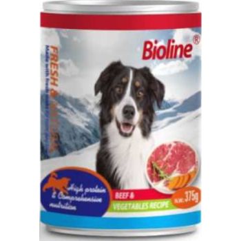 BioLine Dog Wet Food Beef & Vegetables 375g