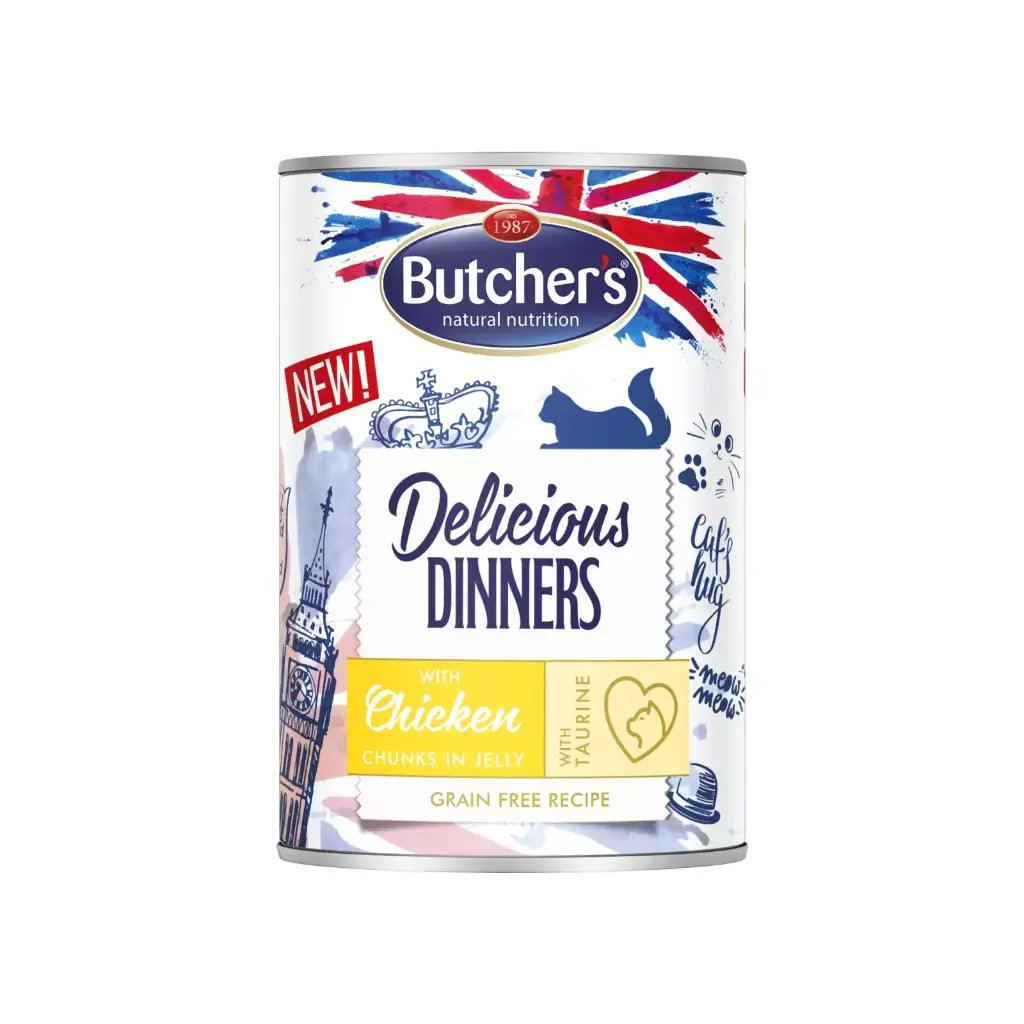 Butcher's delicious dinners cat with chicken in jelly 400g