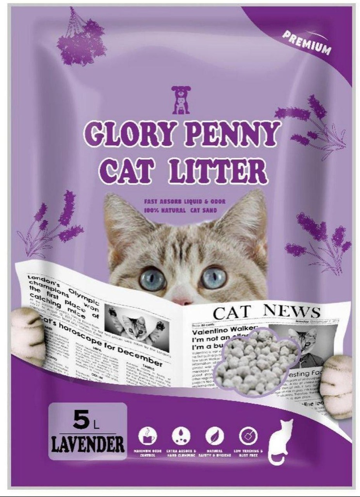 GLORY PENNY Cat Litter lavendar Scented 5L 