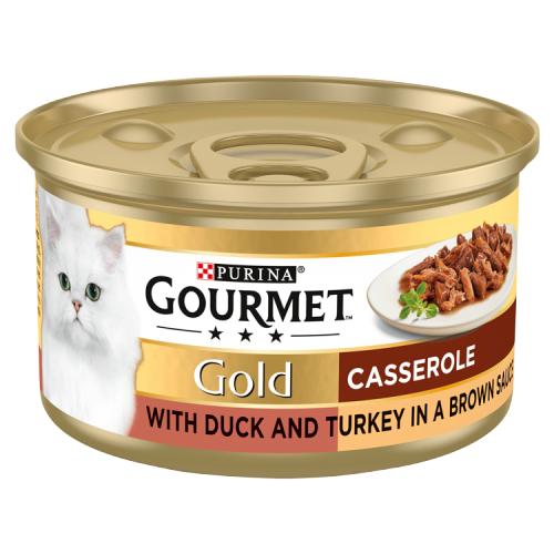 Gourmet Gold Cat Wet Food Casserole With Duck And Turkey In A Brown Sauce 85g