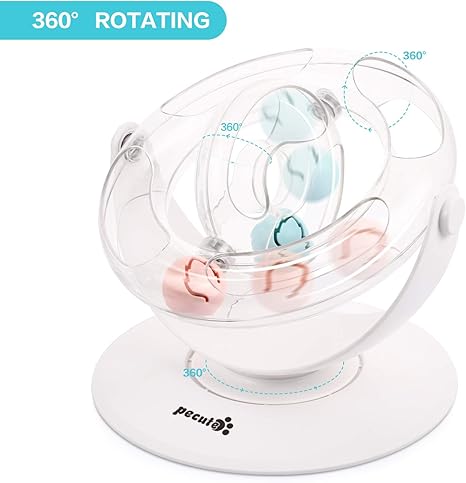Pecute Cat Toy 360° Space Spinning Ball Toy Equipped