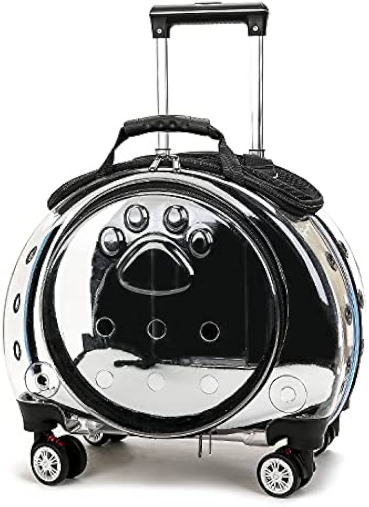 Transparent backpack for cats With wheels