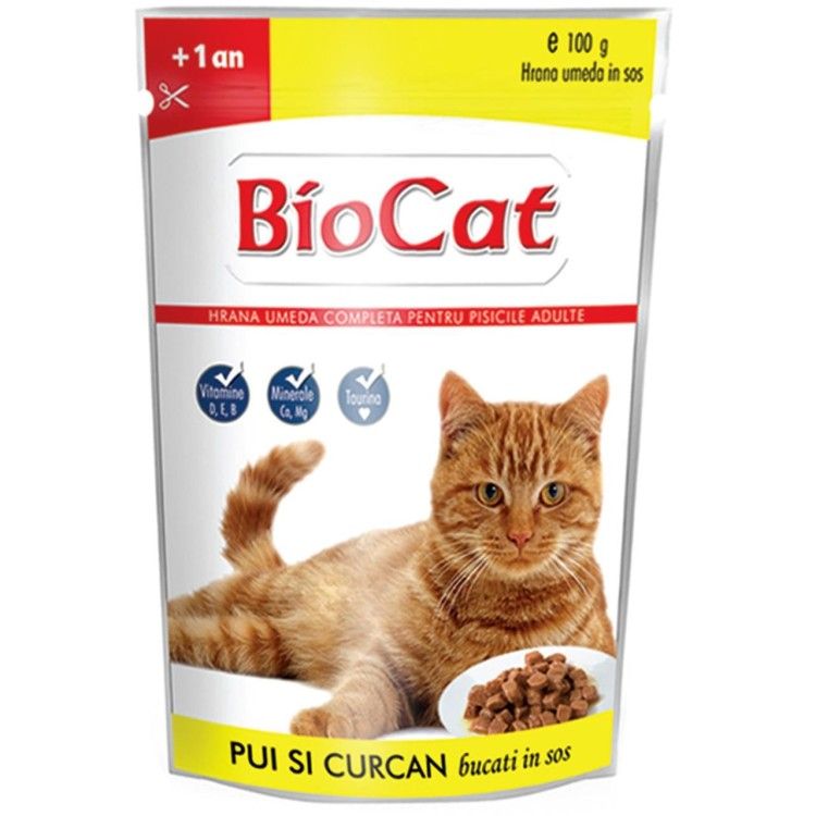 Bio Cat Adult Wet Food with turkey in Sauce 100g 