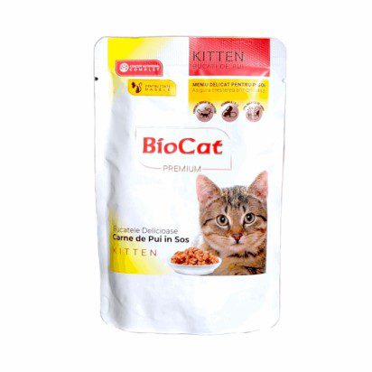 Biocat Premium Kitten Wet Food with Chicken 85g 