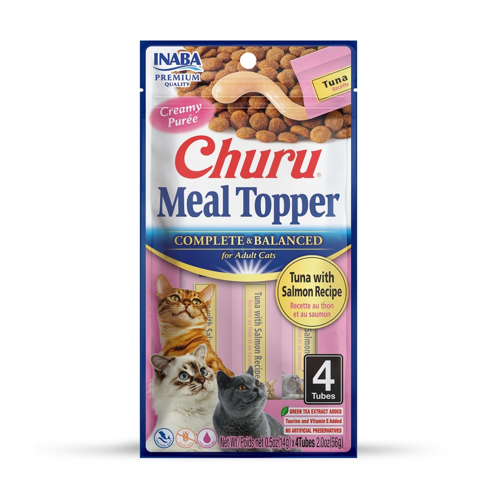 INABA Churu Meal Topper Cat Treat Tuna With Salmo Recipe 4x14g