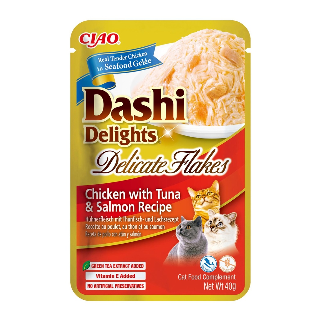 INABA Dashi Delight Cat Wet Food Flakes Chicken With Tuna & Salmon Recipe 70g