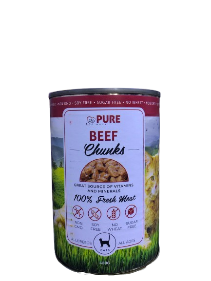 Pure Pet Beef Chunks in Gravy 400g