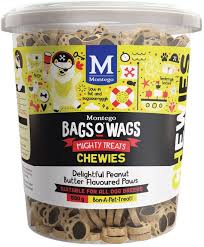 Bags O' Wags Chewies – Peanut Butter Paws Treats for Dogs 500g