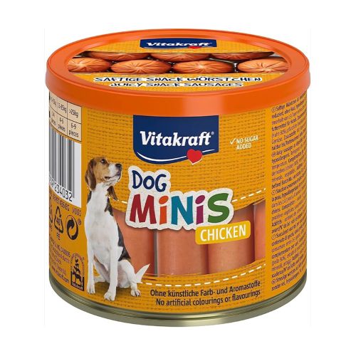 Vitakraft Dog Minis Chicken Sausages Treats 120g