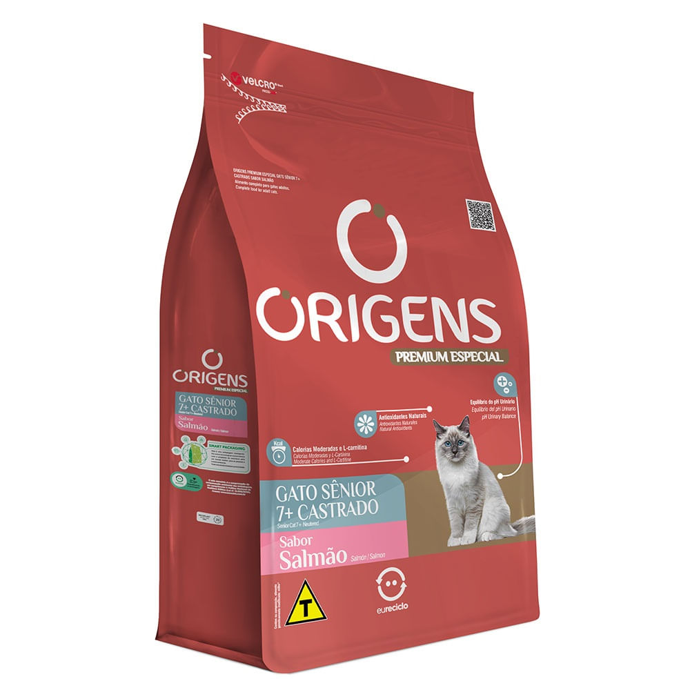 Origens Senior Cat Food for Neutered Cats 7+ – Salmon Flavor, 3kg