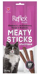 Reflex Cat Treat Sterilised Chicken & Cranberry Sticks 3x5g
