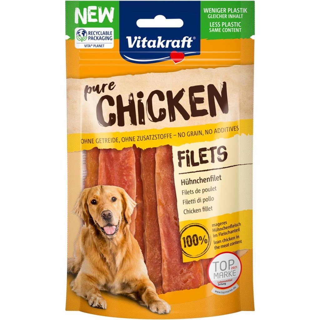 Vitakraft Pure Chicken Fillets – Dog Treats 80g