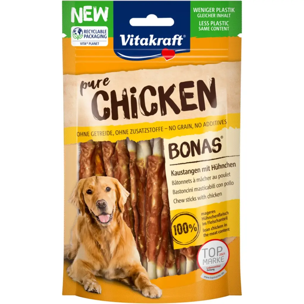 VitaKraft Dog Treat Pure Chicken & Calcium Dog Chews 80g 80g