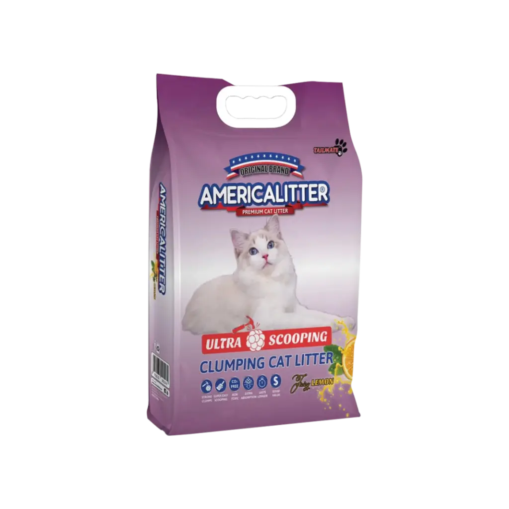 America Litter Clumping Cat Litter – Lemon Scent – 10L