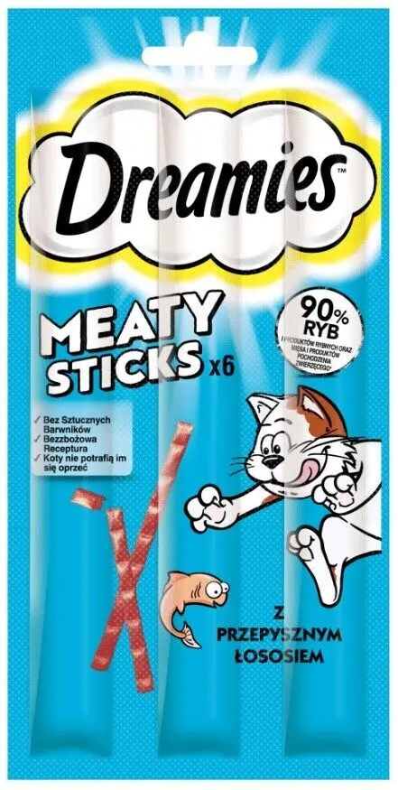 DREAMIES™ Meaty Sticks Adult Cat Treats with Salmon (6 sticks)