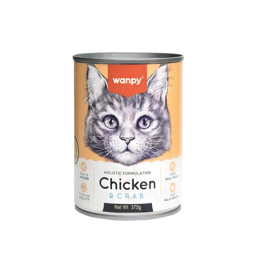 Wanpy Cat Wet Food Chicken & Crab 375g