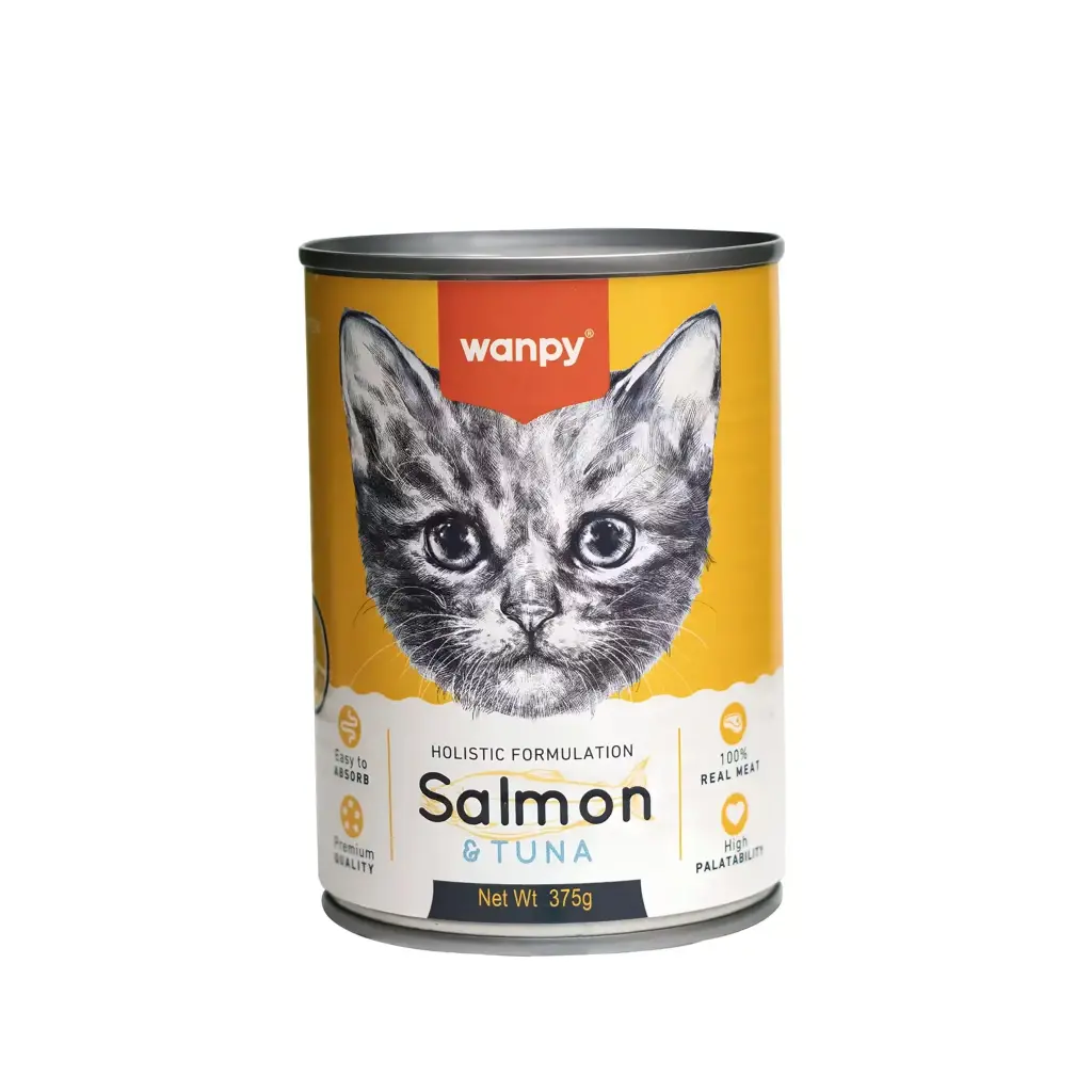Wanpy Holistic Kitten Tuna & Salmon Cat Can – 375g
