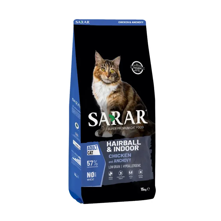 sarar hairball and indoor chicken and anchovy 2kg 