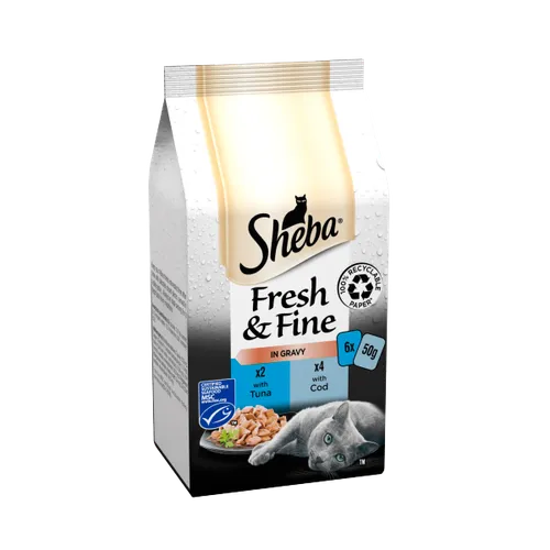 Sheba Fresh & Fine - Tuna & salmon In Gravy (6x50g) 