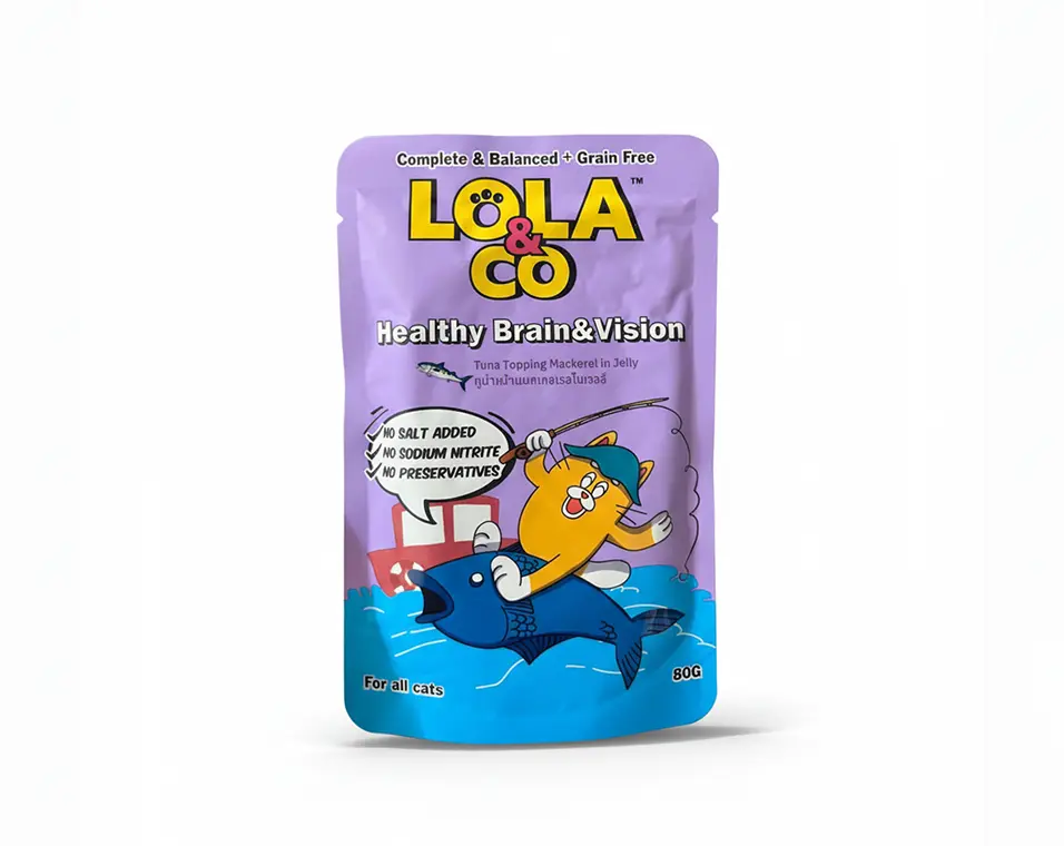 LOLA & CO Tuna Topping Mackerel in Jelly Cat Pouch 80g 