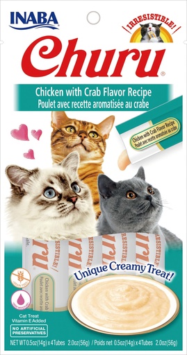 Inaba Churu Puree Chicken & Crab Treat 4 Tubes (56g)
