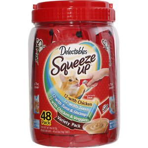 Hartz Delectables Squeeze Up Cat Treats Variety 48CT