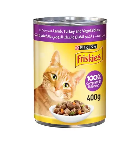 [7613039966020] Friskies Lamb Turkey & Vegetable in Gravy Wet Cat Food 400g