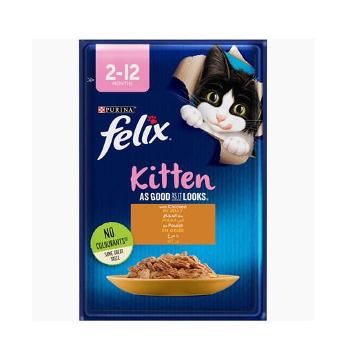 Felix with Chicken in Jelly for kittens, 85g