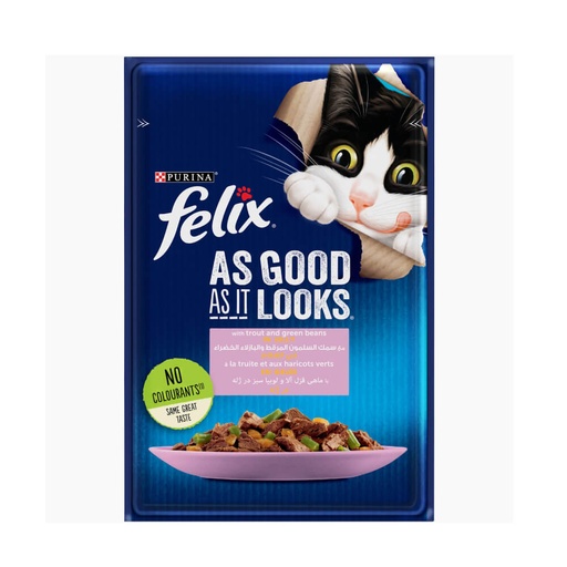 Felix Wet Cat Food with Salmon and Green Beans, 85g