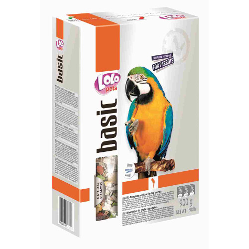 [LO-72700] LoLo Pets Foody Complete Feed for Large Parrots - 900g 