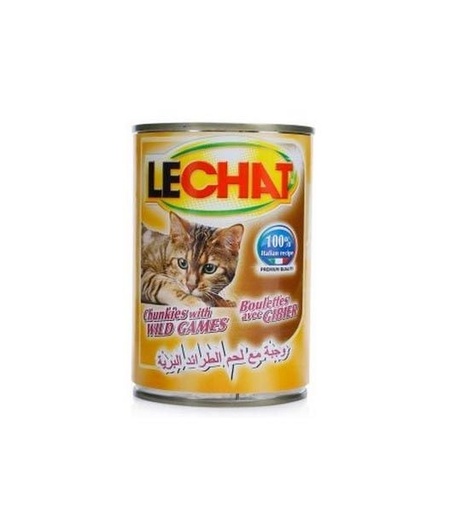 LECHAT PREMIUM Canned Cat Food with Wild Game 400g