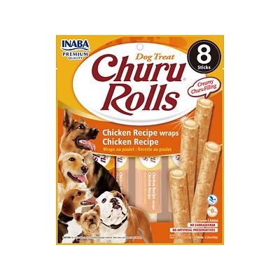 Inaba Churu Rolls Chicken Wraps Chicken Recipe Dog Treats, 3.36 Oz.