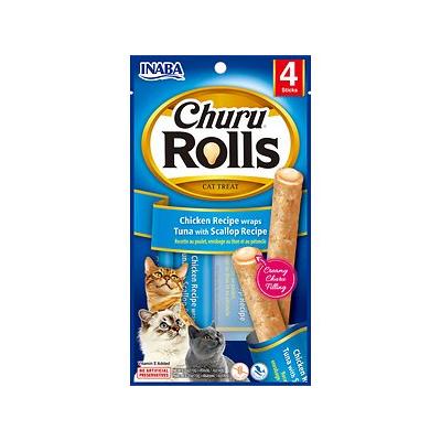 INABA Churu Chicken Rolls Tuna with Scallop 4x10g