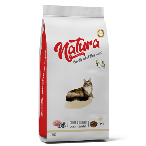 Natura Chicken Blueberry Indoor Hairball Cat Food - 2.25 kg
