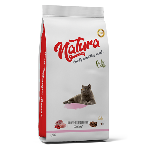 Natura Chicken Turkey Cranberry Sterilised Cat Food 2.25 kg