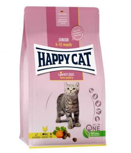 Happy Cat Junior - Dry Food for Kittens with Poultry Flavor, 4kg
