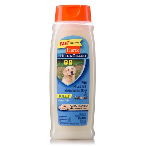 Hartz UltraGuard Rid Flea & Tick Oatmeal Dog Shampoo, 18 oz