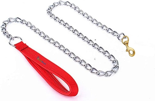 Twisted dog chain with leather handle