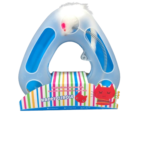 Triangle Layered Cat Toy with Balls and Feather – 25 cm