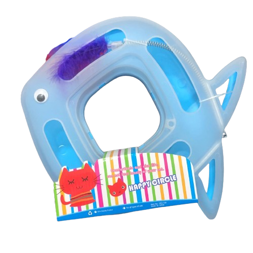 Cat Fish-Shaped Toy with Feather and Balls