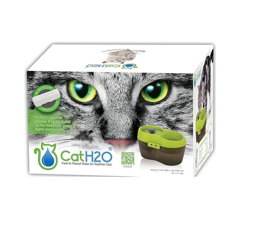 نافورة شرب H2O للقطط أو الكلاب الصغيرة - 2 لتر لون أخضر