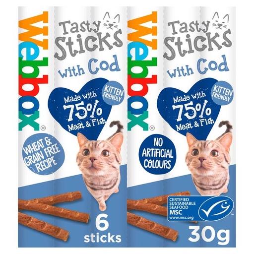 Webbox Cats Delight Sticks Cod, 6 Sticks